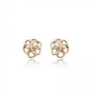 PD Collection 14K Yellow Gold Six Circle Cluster Stud Earrings