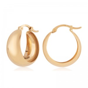 14K Plain Band Hoop Earrings BY PD Collection