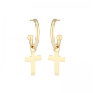 Pd Collection Yg 1.5X12Mm Flat Cropd Collection Ss Drop Earring