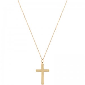 Pd Collection 14k Yellow Gold Concave Cross Charm