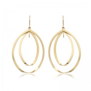 PD Collection 14K Yellow Gold Double Drop Twist Earrings