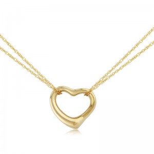 PD Collection 14K Yellow Gold With Open Heart Pendant Necklace