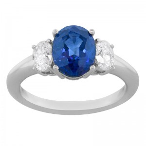 Providence Diamond Collection 3 Stone Sapphire and Diamond Ring