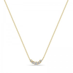 Zoe Chicco Diamond Curved Bar Necklace