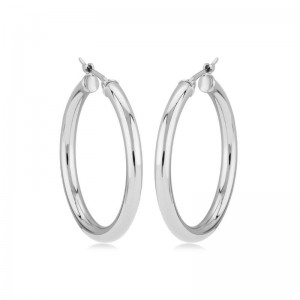 PD Collection Sterling Silver Tube Hoop Earrings