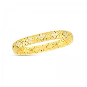 Roberto Coin Yellow Gold Diamond Royal Princess Flower Bracelet