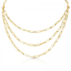 Roberto Coin Triple Strand Paperclip Necklace