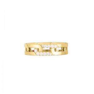 18k Diamond Link Band By Roberto Coin