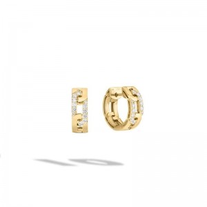 Roberto Coin 18K Diamonds Chain Link Hoop Earrings