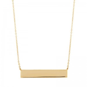 PD Collection 14K Yellow Gold Engravable Bar Necklace