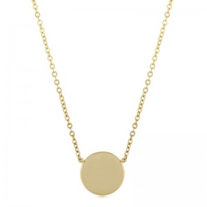 PD Collection 14K Yellow Gold Round Disc Necklace