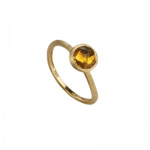 Marco Bicego 18K Yellow Gold Jaipur Single Stone Yellow Quartz Ring, Size 7