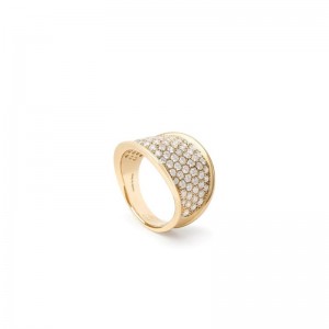 Marco Bicego 18K Yellow Gold and Diamond Pave Small Ring