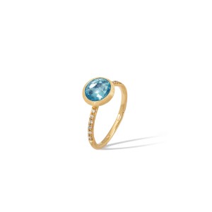 18K Diamond and London Blue Topaz Stackable Ring By Marco Bicego