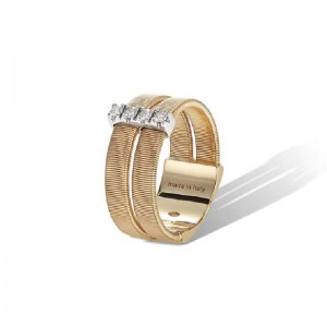 Marco Bicego Masai Collection 18K Yellow Gold And Diamond Double Row Band