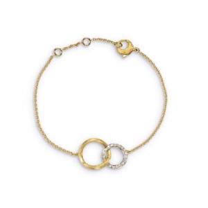 Marco Bicego 18K Yellow Gold Jaipur Link Bracelet With Diamonds With .14Ctw