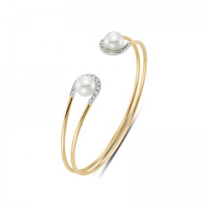 Providence Diamond Collection White Freshwater Pearls Sorrento Cuff Bracelet