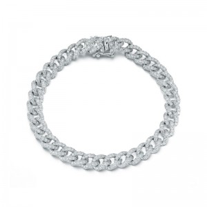 Providence Diamond Collection 14k White Gold Diamond Curb Link Bracelet