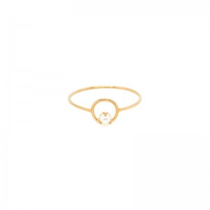 14k Small Circle Pearl Ring By Zoe Chicco