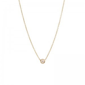 bezel set single diamond choker necklace By Zoe Chicco