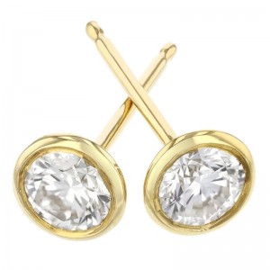 Providence Diamond Collection 14k Diamond Bezel Set Martini Stud Earrings