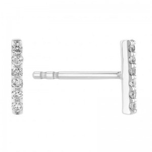 PD Collection Diamond Bar Stud Earrings