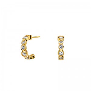 Cosmic Mini Cluster Hoop Earrings With Champagne Diamonds