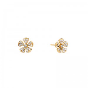 Jardin Flower Stud Earrings With Champagne Diamonds 0.45Ctw