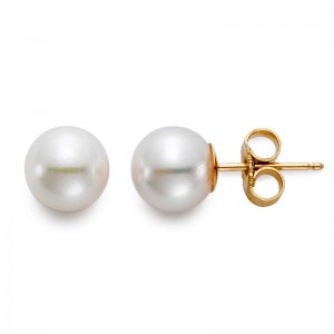 PD Collection 18K Pearl Stud Earrings