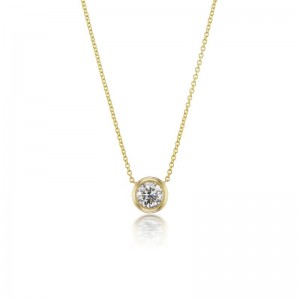 Providence Diamond Collection Bezel Set Solitaire  Diamond Pendant Necklace