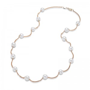 14k Pearl Tin Cup Necklace By PD Collection