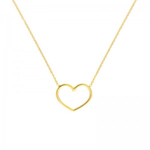 PD Collection 14K Yellow Gold Station Open Heart Necklace 18