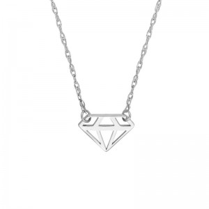 PD Collection Diamond-Shaped Pendant Necklace 18