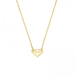 PD Collection 14K Yellow Gold Mini Diamond-Shaped Necklace 18