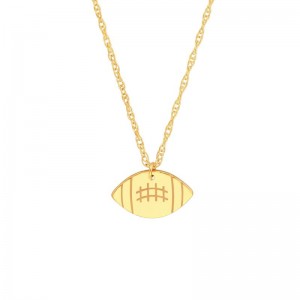 PD Collection Mini Football Pendant Necklace 18