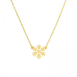 PD Collection 14K Yellow Gold Mini Snowflake Station Necklace 18
