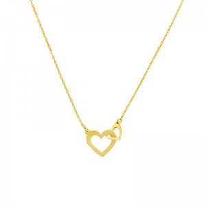 PD Collection Flat Interlocked Hearts Necklace 18