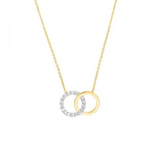 PD Collection Intertwined Two-Toned Circles Necklace 18