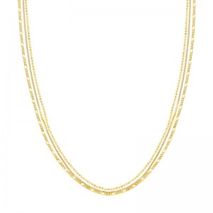 PD Collection Mixed Link Triple StranD Necklace 18
