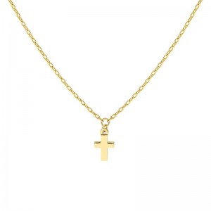 PD Collection 14K Yellow Gold Mini Cross Dangle Necklace