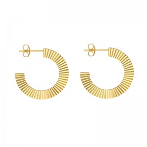PD Collection 14K Yellow Gold Radiant Round Hoop Earrings