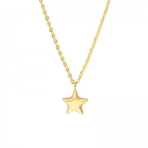 PD Collection 14K Yellow Gold Kid's Puff Star Pendant Necklace