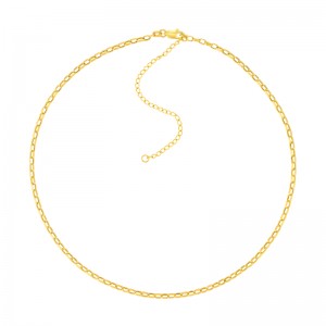 14K Yellow Gold Oval Rolo Chain Necklace BY PD Collection