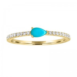 My Story 14k Diamond and Turquoise Ring