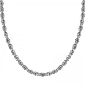 14K White Gold Rope Chain By PD Collection