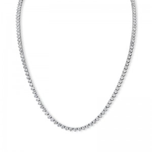 14K Diamond Three Prong Tennis Necklace By Providence Diamond Collection