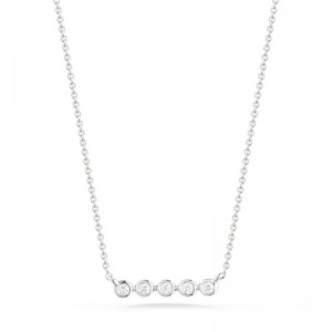 Dana Rebecca 14k Diamond Mini Bezel Bar Necklace