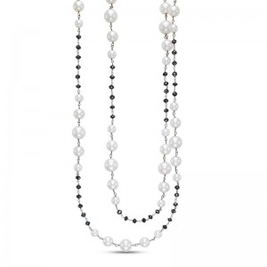PD Collection  18K BLACK DIAMOND and  PEARL NECKLACE