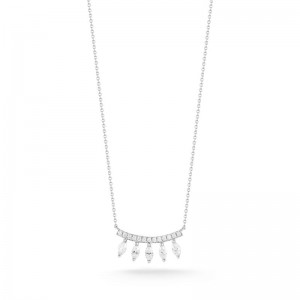 14K Diamond Marquise Curve Necklace By Dana Rebecca