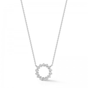 Dana Rebecca 14k Diamond Open Circle Necklace
